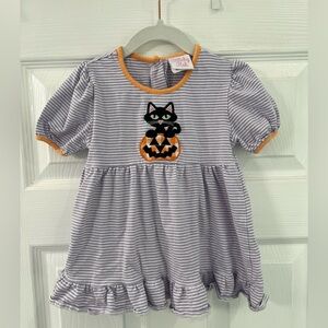 Stitchy Fish tunic/shirt 2T - Halloween cat & pumpkin